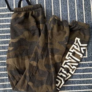 PINK Victoria's Secret Camouflage Joggers - Brown and Black